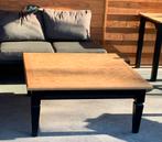 Prachtige salontafel hardhout mozaïek ingelegd, Ophalen, 100 tot 150 cm, Vierkant, 50 tot 100 cm