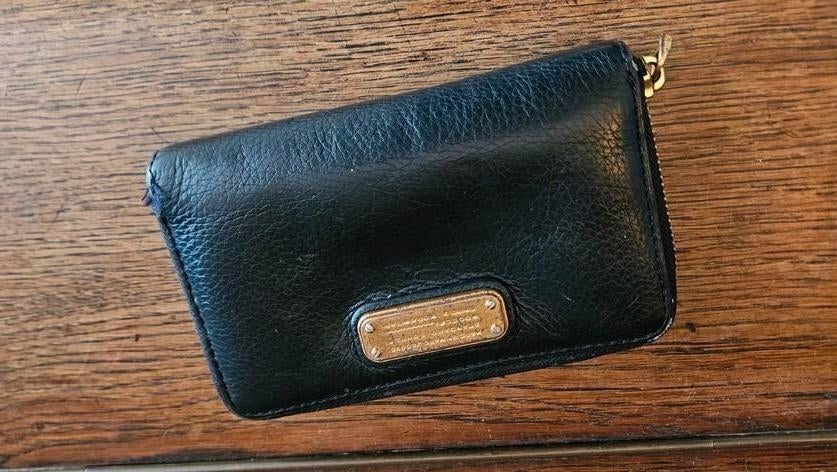 MARC JACOBS Dames Portemonnee - Zwart Leer, Overige merken, Gebruikt, Zwart, Ophalen of Verzenden