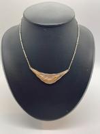 C771 Prachtige zilveren ketting bicolor Finse stijl, Ophalen of Verzenden, Zilver, Ketting, Verguld