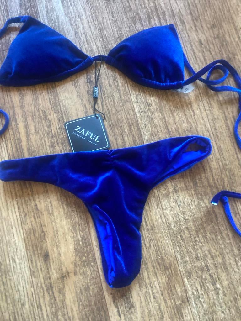 ZAFUL fluwelen bikini - Maat 36, Ophalen of Verzenden, Nieuw, Blauw, Bikini
