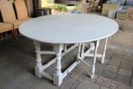 "flamant" massief beuken tafel antique wit, Ophalen, Gebruikt, 100 tot 150 cm, Landelijk en/of shabby chic