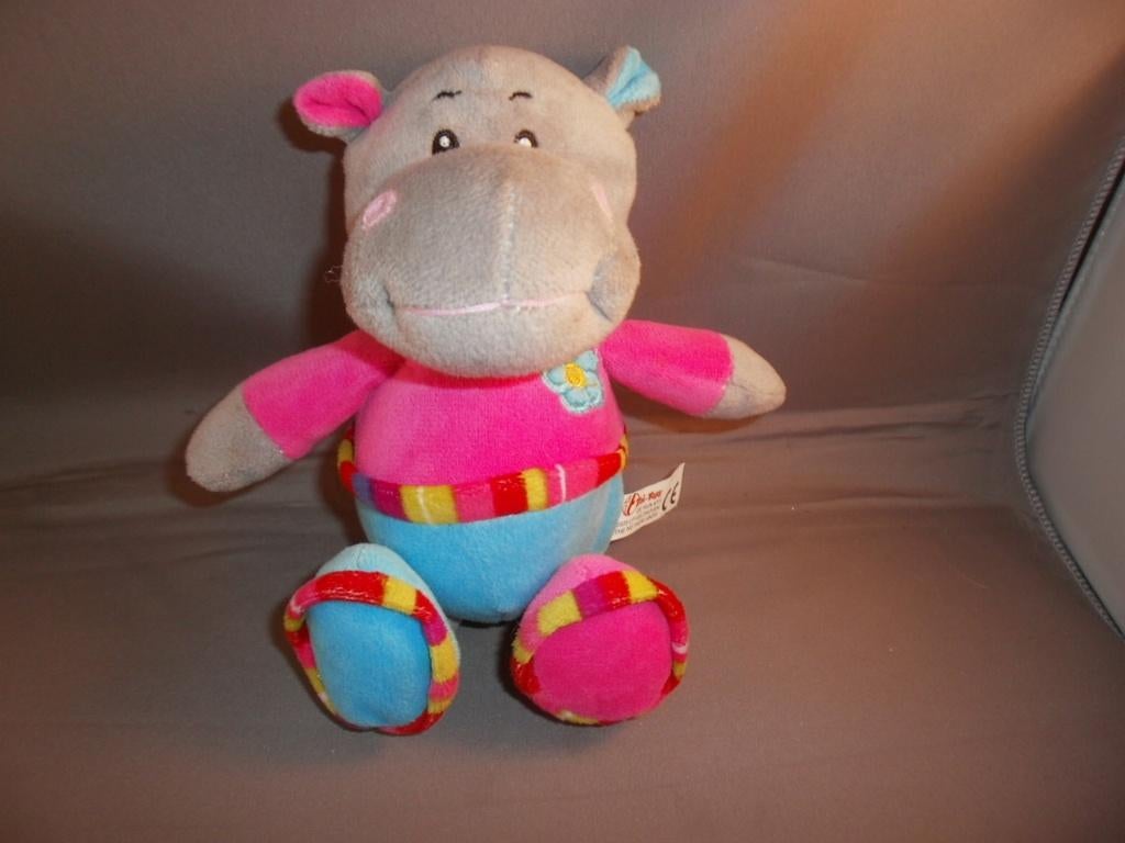 c9 toy-toys nijlpaard 20 cm grijs gekleurd velours korrels, Ophalen of Verzenden, Nieuw, Overige typen