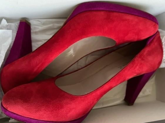 Lilian pumps 9675 plateau paarsroze rood maat 41, Pumps, Verzenden, Lilian, Zo goed als nieuw