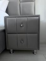 Boxspring grijs met opbergruimte en nachtkastjes 180x200, Ophalen, Zo goed als nieuw, Tweepersoons