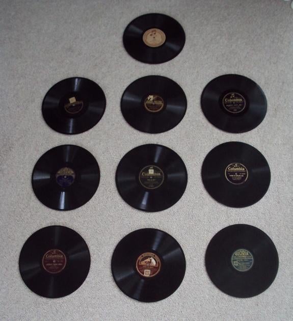 Nog 6 oude bakelieten 78 toerenplaten 25 cm grammofoonplaten, Antiek en Kunst, Curiosa en Brocante, Ophalen of Verzenden