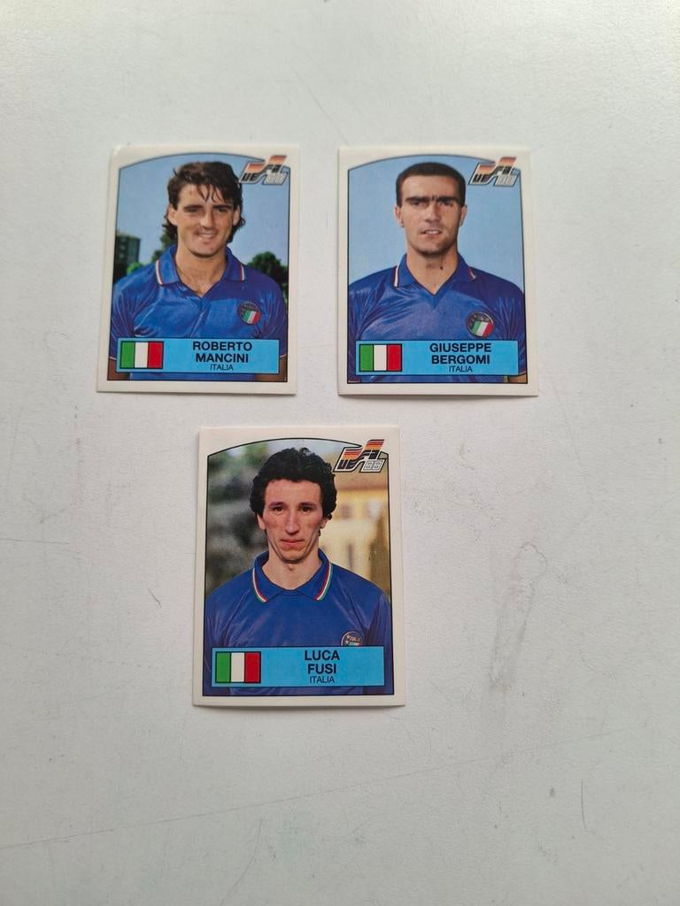 3 Panini voetbalplaatjes Italië EURO 88, Verzamelen, Ophalen of Verzenden, Zo goed als nieuw, Buitenlandse clubs, Poster, Plaatje of Sticker