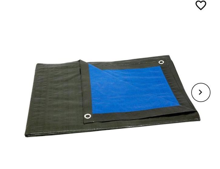 Afdekzeil, 24m2, 4x6 m groen/ blauw, Doe-het-zelf en Verbouw, Zeil en Folie, Zo goed als nieuw, Zeil, 15 m² of meer, Ophalen