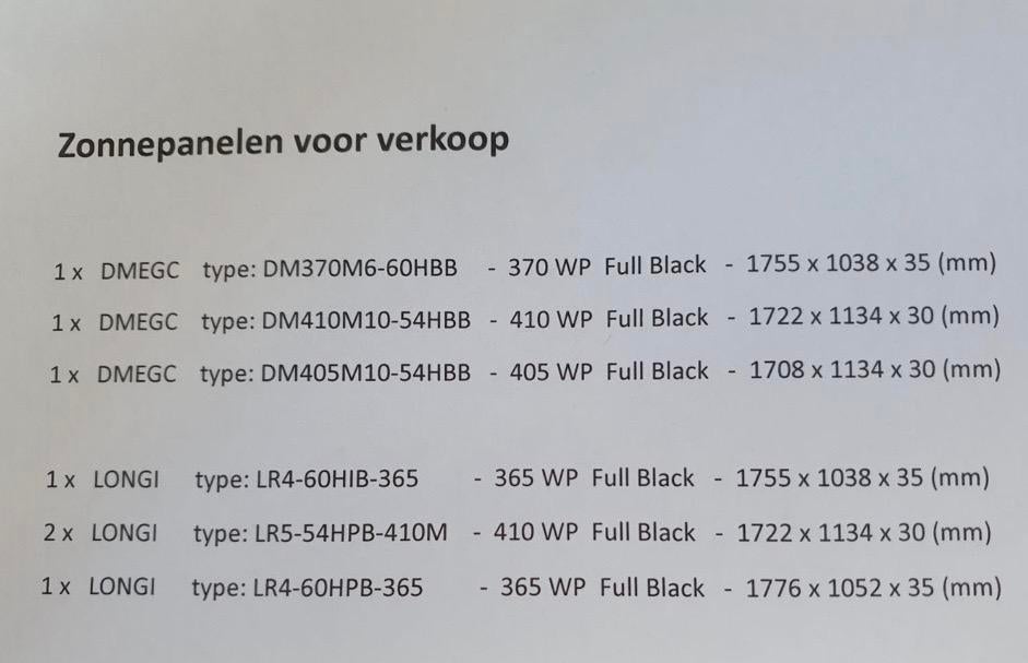 Zonnepanelen DMEGC en Longi, Doe-het-zelf en Verbouw, Ophalen of Verzenden, Gebruikt