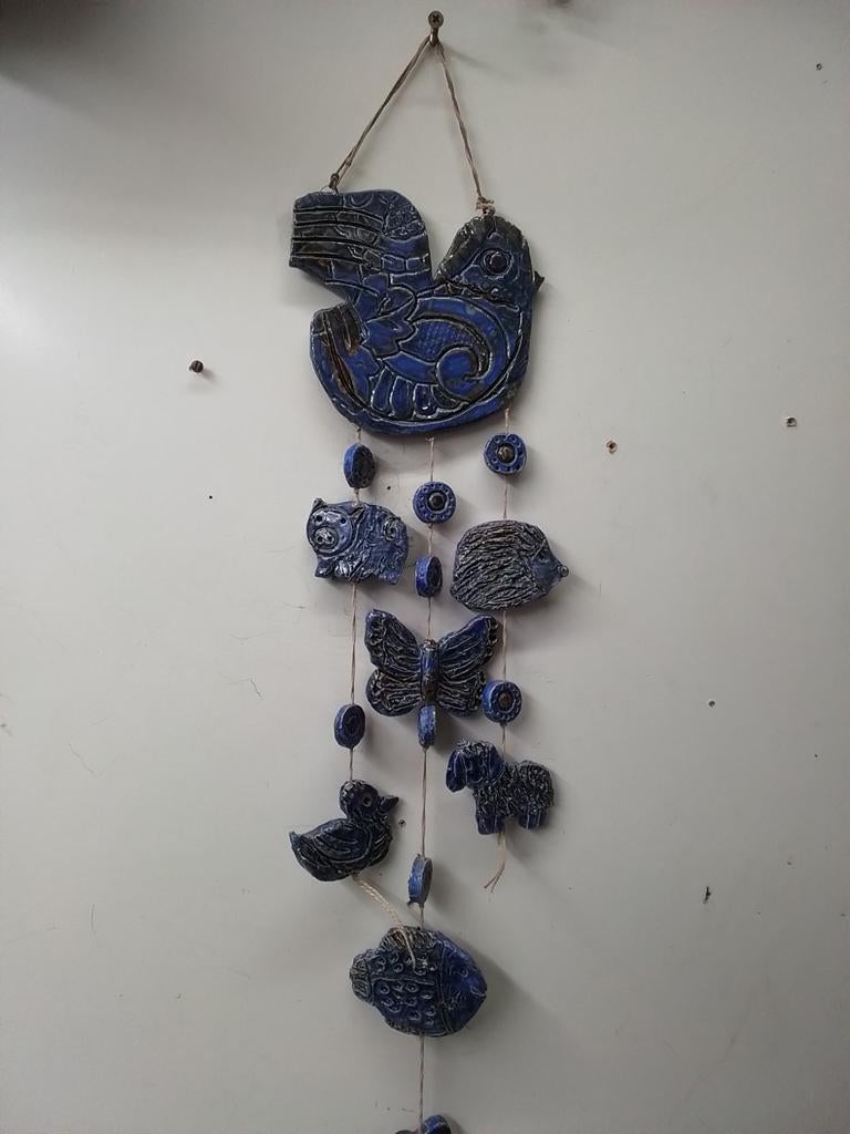 10048) mooi ceramische wandhanger met dieren 65x16cm, Ophalen of Verzenden