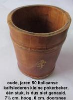 vintage, jaren 50 Italiaanse kalfslederen poker beker, Ophalen of Verzenden, Gebruikt