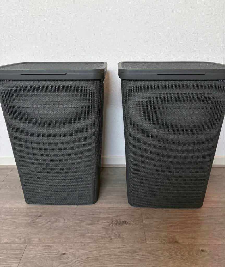 2 Nieuwe Curver Jute Wasmanden 58L met Deksel - Kunststof, Ophalen of Verzenden, Nieuw