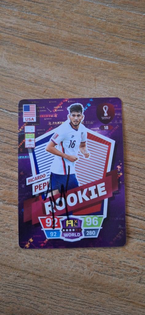 Trading card met handtekening; Ricardo Pepi # PSV Groningen, Ophalen of Verzenden, Nieuw, PSV, Spelerskaart