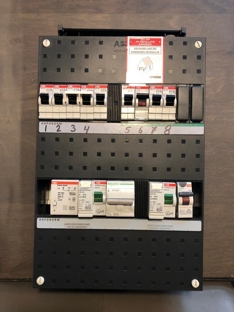 ABB Groepenkast 8 groepen, PV, beltrafo, aardlekschakelaars, Ophalen, Gebruikt, Overige typen