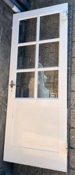Deur met glas - voorheen achterdeur, Gebruikt, Deurkozijn, Hout, Ophalen