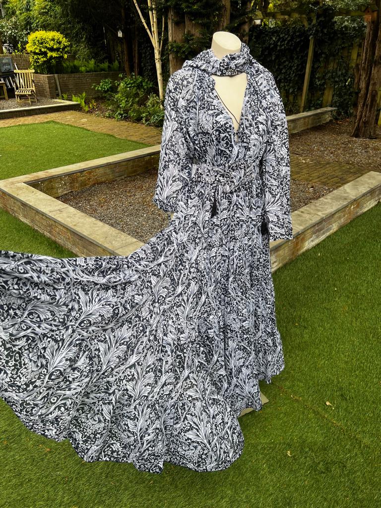 SAMANTHA SUNG jurk(feestelijk) met riem & sjaal mt 8- M-TIEN, Kleding | Dames, Maat 38/40 (M), TIEN concepts, -, Blauw