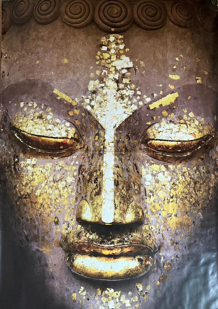 Buddha poster boeddha muurposter fotobehang goud, Ophalen of Verzenden