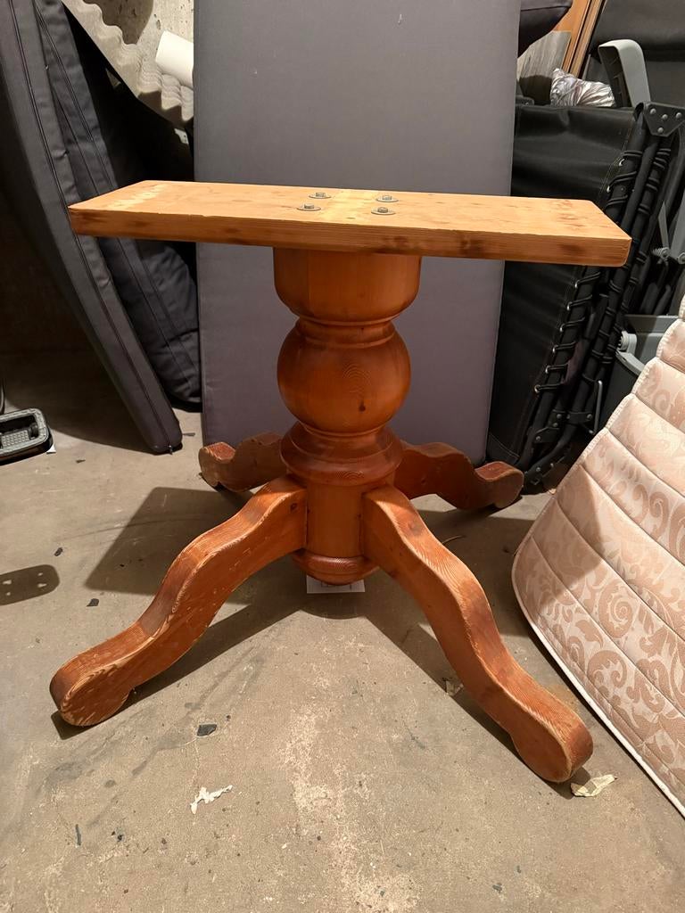 Houten tafelpoot voor ronde tafel., Huis en Inrichting, Tafelonderdelen, Ophalen, Tafelpoot, Rond, Minder dan 50 cm