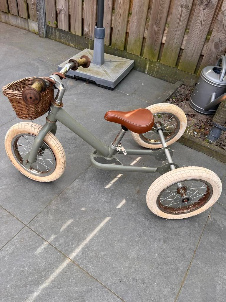 Kinderloopfiets/driewieler met mandje, Fietsen en Brommers, Ophalen, Gebruikt, Velgrem, Verstelbare zitting