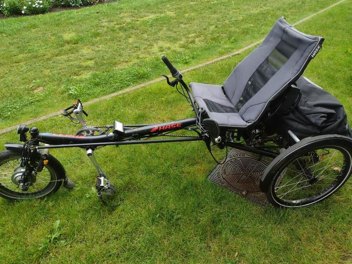 Electrische ligfiets Hase Lepus, Fietsen en Brommers, Fietsen | Ligfietsen, Gebruikt, Overige merken, Bovenstuur, Ophalen