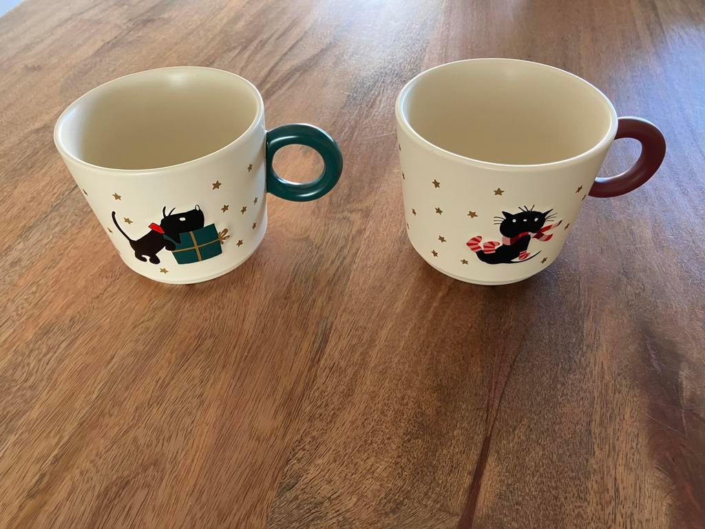 4 mokken: 2 Takkie / 2 Siepie / Hema, Ophalen, Nieuw, Overige stijlen, Kop(pen) en/of Schotel(s)