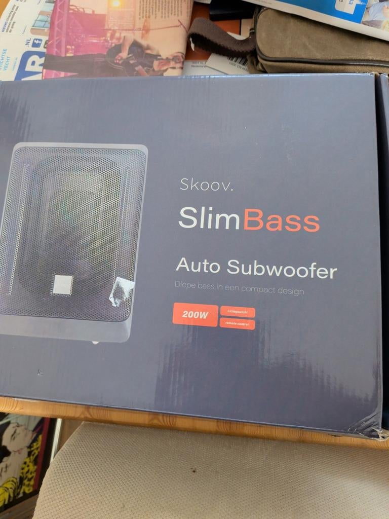 Skoov SlimBass Auto Subwoofer 200W - Diepe bas, Auto diversen, Ophalen of Verzenden, Nieuw