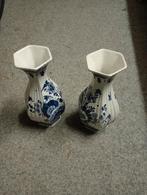 Set van 2 Delfts Blauwe Vazen - Handgeschilderd, Antiek en Kunst, Ophalen