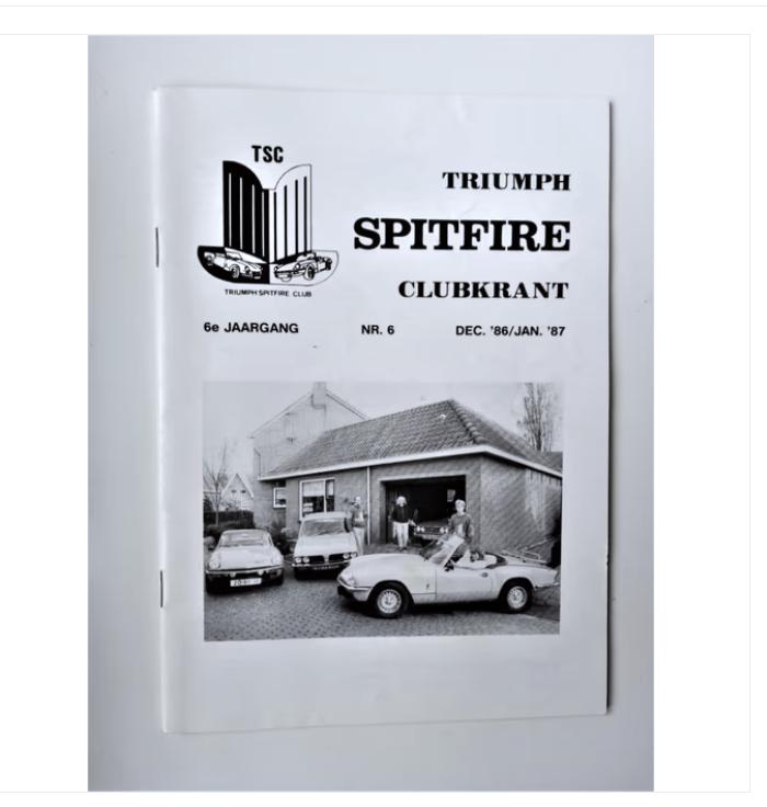 triumph spitfire clubblad nr. 6 uit 1986/1987, Ophalen of Verzenden, Zo goed als nieuw, Overige merken, TSC