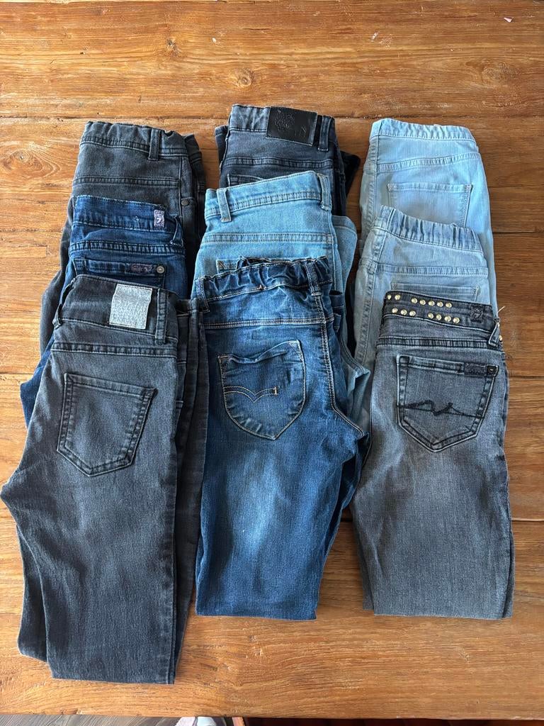 9 spijkerbroeken/treggings maat 134/140 voor meisje, Kinderen en Baby's, Kinderkleding | Maat 140, Ophalen of Verzenden, Gebruikt