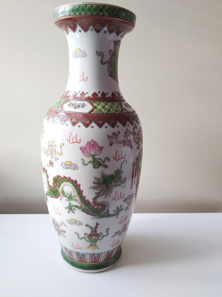 Chinese porceleinen vaas, vintage 1970, Huis en Inrichting, Woonaccessoires | Vazen, Overige kleuren, Aardewerk of Porselein, Ophalen of Verzenden
