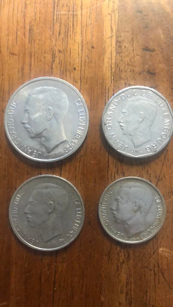 Luxemburgse munten: 50F, 10F, 5F 1F, Ophalen of Verzenden, Overige landen, Setje
