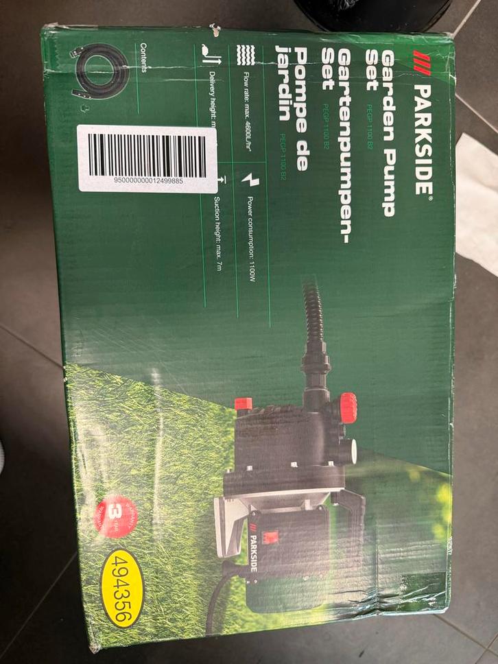 Parkside Tuinpomp Set PEGP 1100 B2 - Nieuw in doos, Tuin en Terras, Waterpompen, Nieuw, Elektrisch, Besproeiingspomp, Ophalen of Verzenden