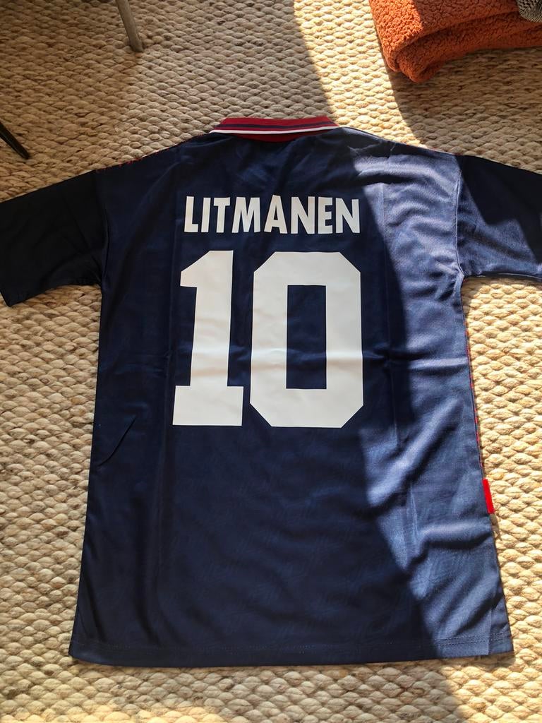 Litmanen Ajax retro voetbalshirt maat S, Sport en Fitness, Voetbal, Ophalen of Verzenden, Zo goed als nieuw, Shirt