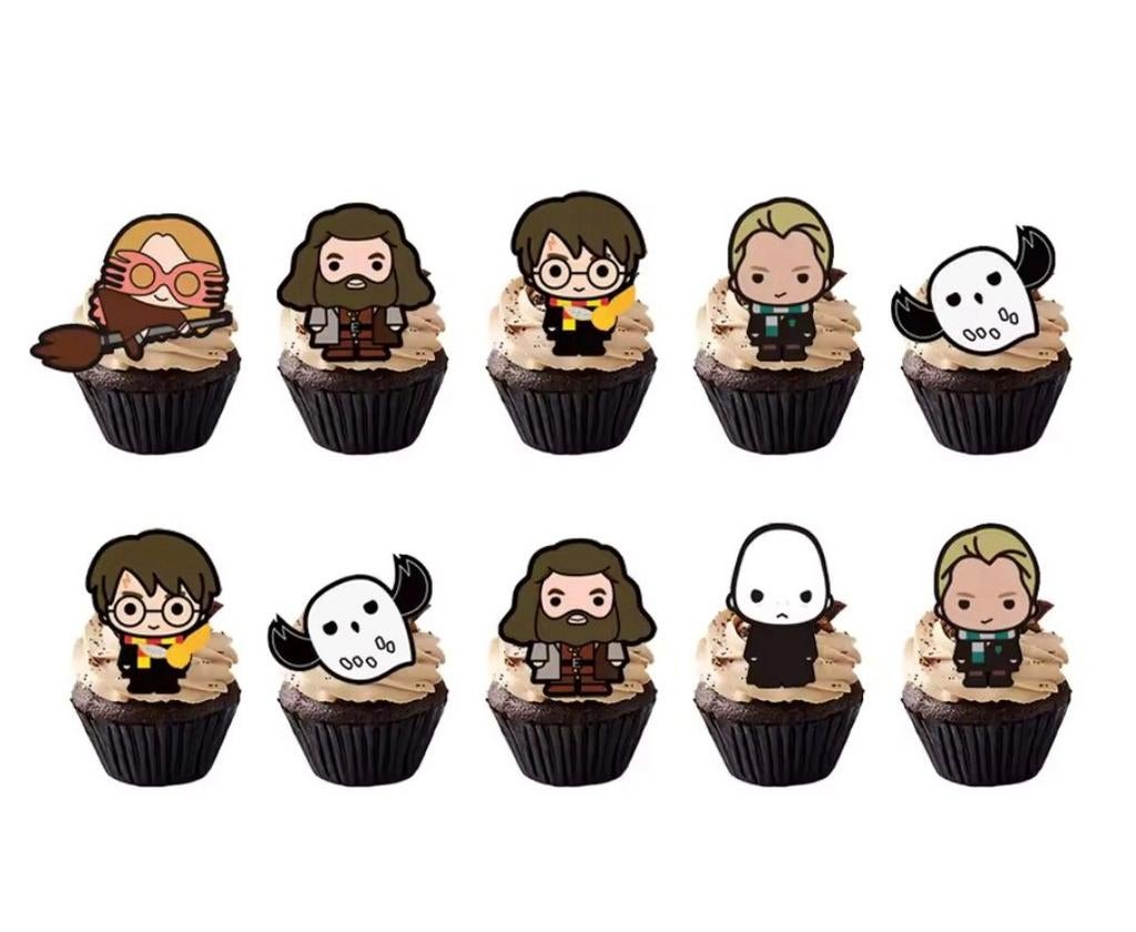 24 Harry Potter Cupcake Toppers - Nieuw, Hobby en Vrije tijd, Taarten en Cupcakes maken, Ophalen of Verzenden, Nieuw, Cupcakes