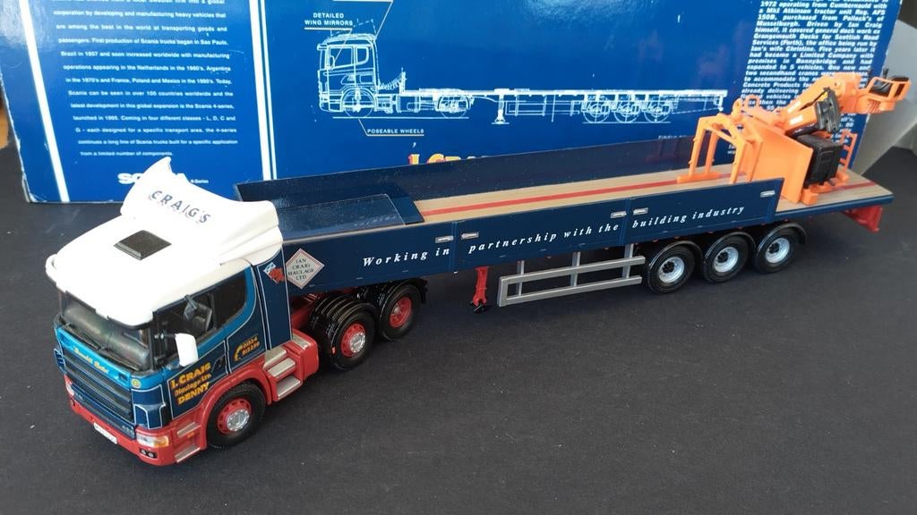 Scania 124 L stenen trailer Crane  Dropside 1:50 Corgi Pol, Corgi, Corgi, Corgi@corgi.co.uk, Nieuw