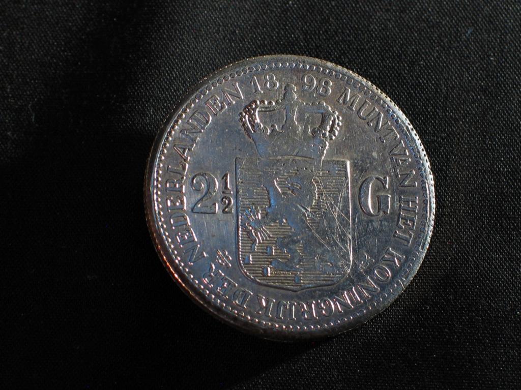 Rijksdaalder zilver Wilhelmina 1898-vervalsing. 2106, Zilver, Ophalen of Verzenden, Koningin Wilhelmina, Losse munt