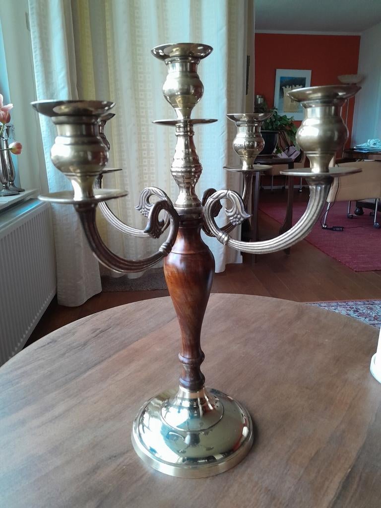 Kandelaar 5 armig, Antiek en Kunst, Ophalen, Koper of Brons