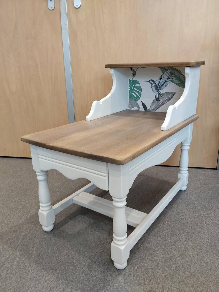 Nachtkastje bijzettafel eiken wit, Ophalen, Minder dan 45 cm, 55 tot 70 cm