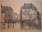 Lithografie stadsgezicht den haag van Joop Kropff, Ophalen of Verzenden