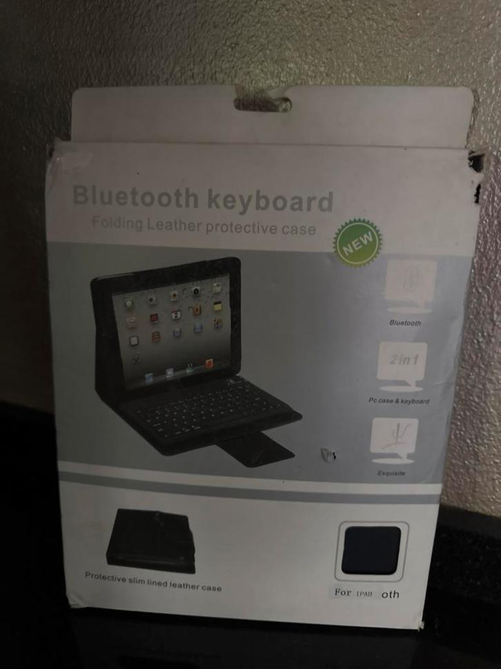 Bluetooth Toetsenbord Hoes voor iPad - Zwart, Computers en Software, Tablet-hoezen, Nieuw, Bescherming voor- en achterkant, 10 inch