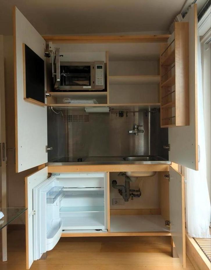 Compacte IKEA Kitchenette - keuken in kast., Huis en Inrichting, Keuken | Complete keukens, Gebruikt, Enkelwandige keuken, Wit