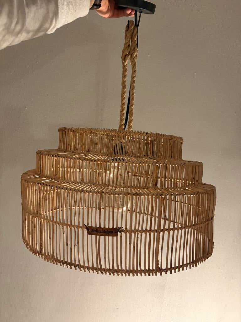 Riviera Maison Rotan Hanglamp - Zo goed als nieuw, Huis en Inrichting, Lampen | Hanglampen, Ophalen of Verzenden, Zo goed als nieuw