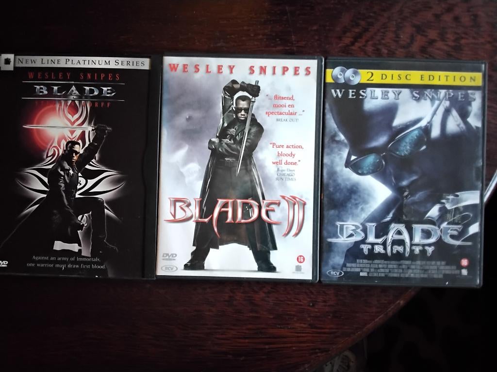 Blade 1 2 3 trilogie compleet, 3 dvds, origineel, Cd's en Dvd's, Vampiers of Zombies, Vanaf 16 jaar, Boxset, Ophalen of Verzenden