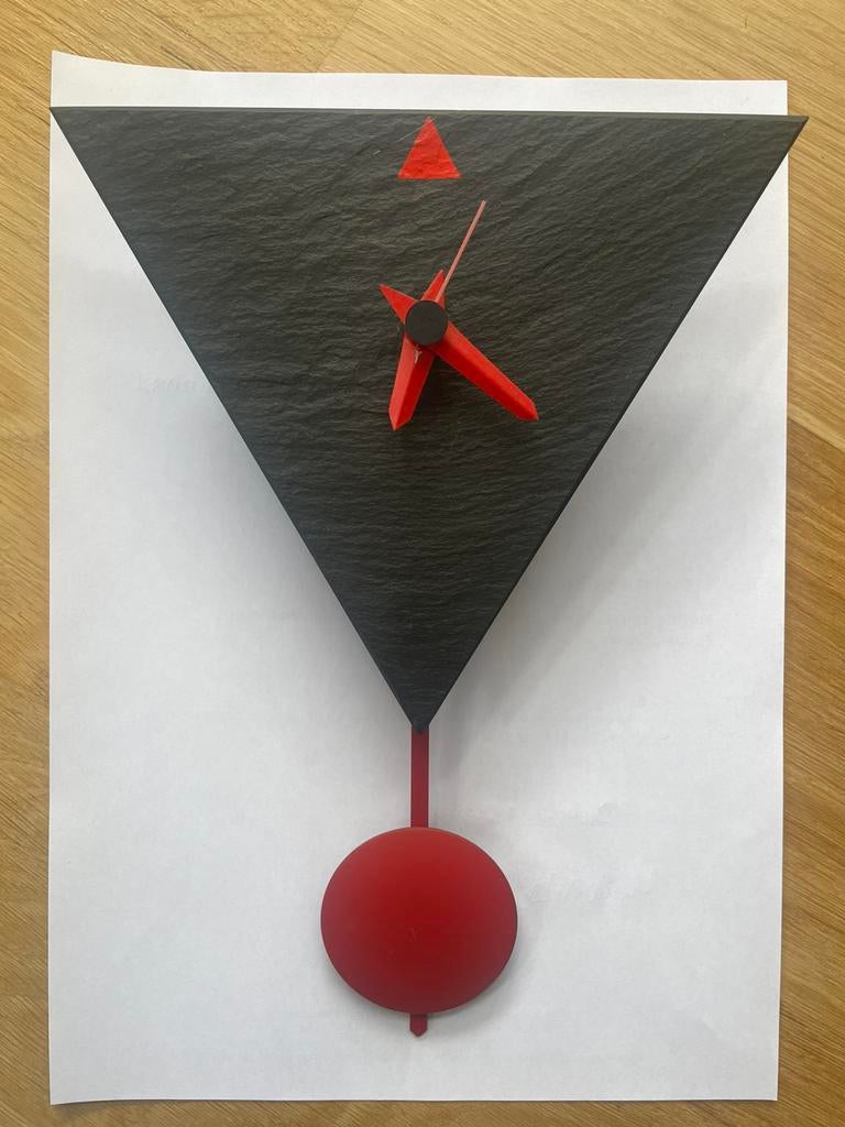 Wandklok / Ambachtelijk in Liguria with “ardesia” stone, Ophalen of Verzenden, Zo goed als nieuw