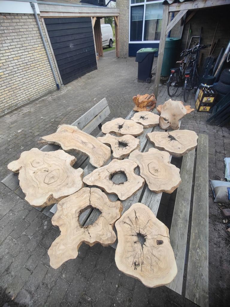 Olijfhout schijven en schaaldelen, Hout, Meerkleurig, Overige stijlen, Nieuw
