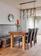 Eettafel tafel hout eiken handgemaakt., Huis en Inrichting, Tafels | Eettafels, Eikenhout, Zo goed als nieuw, Vijf personen of meer