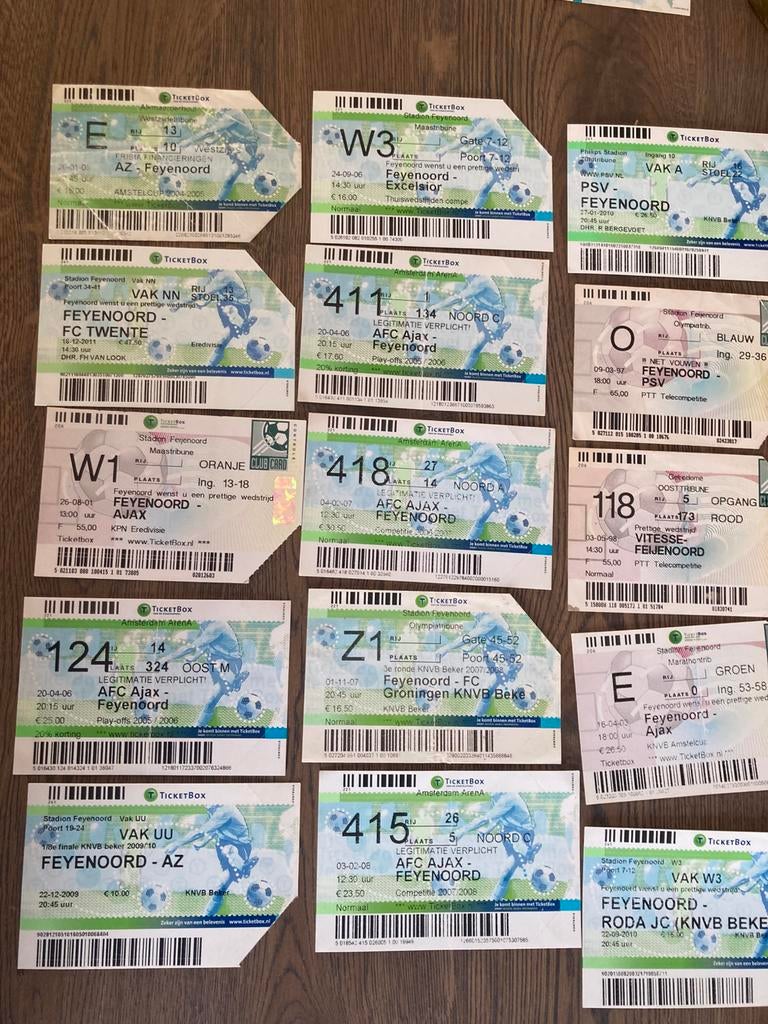 DIVERSE TICKETBOX TICKETS FEYENOORD, Verzamelen, Ophalen of Verzenden, Zo goed als nieuw, Feyenoord, Overige typen