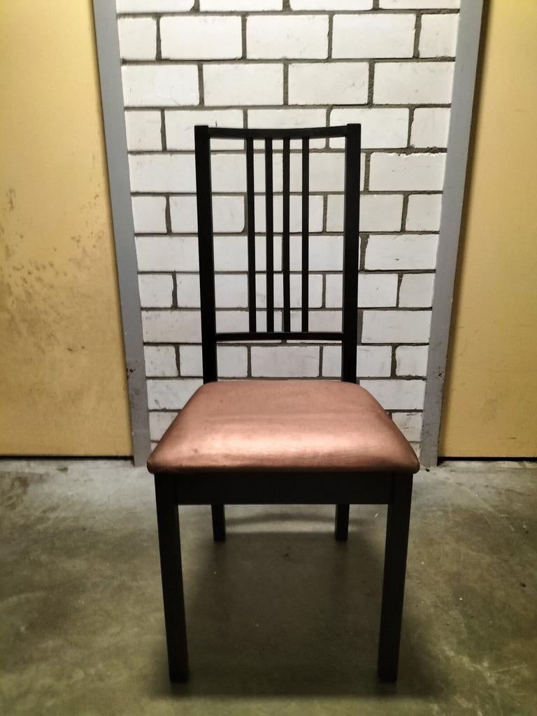 6 eetkamer stoelen + grote bijpassende uitschuifbare tafel, Huis en Inrichting, Stoelen, Ophalen, Zwart, Zo goed als nieuw, Stof