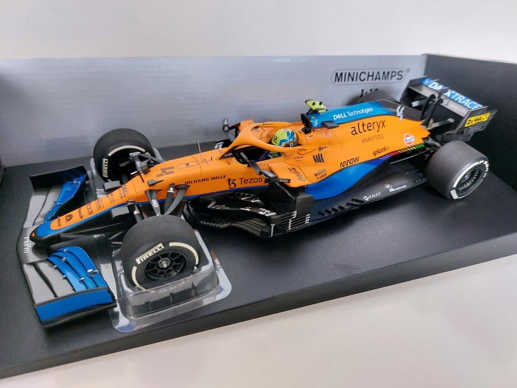 Minichamps McLaren Lando Norris Italie 2021, Ophalen of Verzenden, Zo goed als nieuw, Auto, MiniChamps