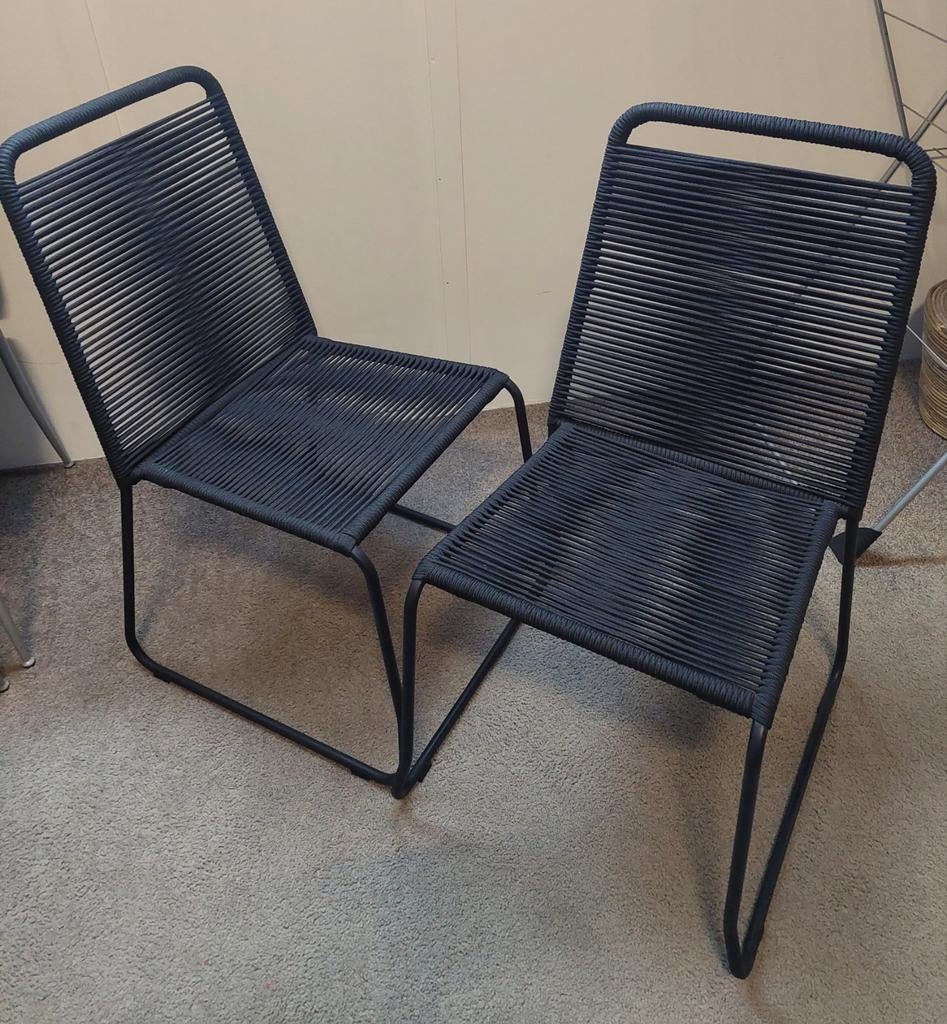 Zwarte stoeltjes, Tuin en Terras, Ophalen of Verzenden, Kunststof