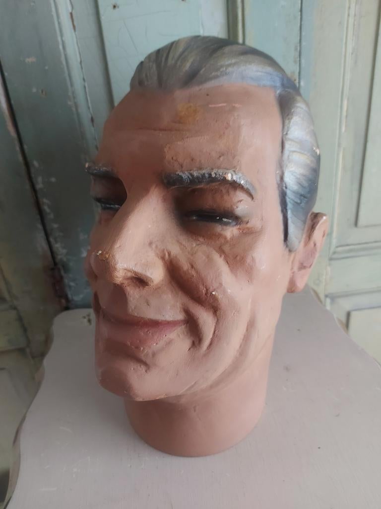 Antiek mannequin hoofd Lifesize, Antiek en Kunst, Ophalen of Verzenden